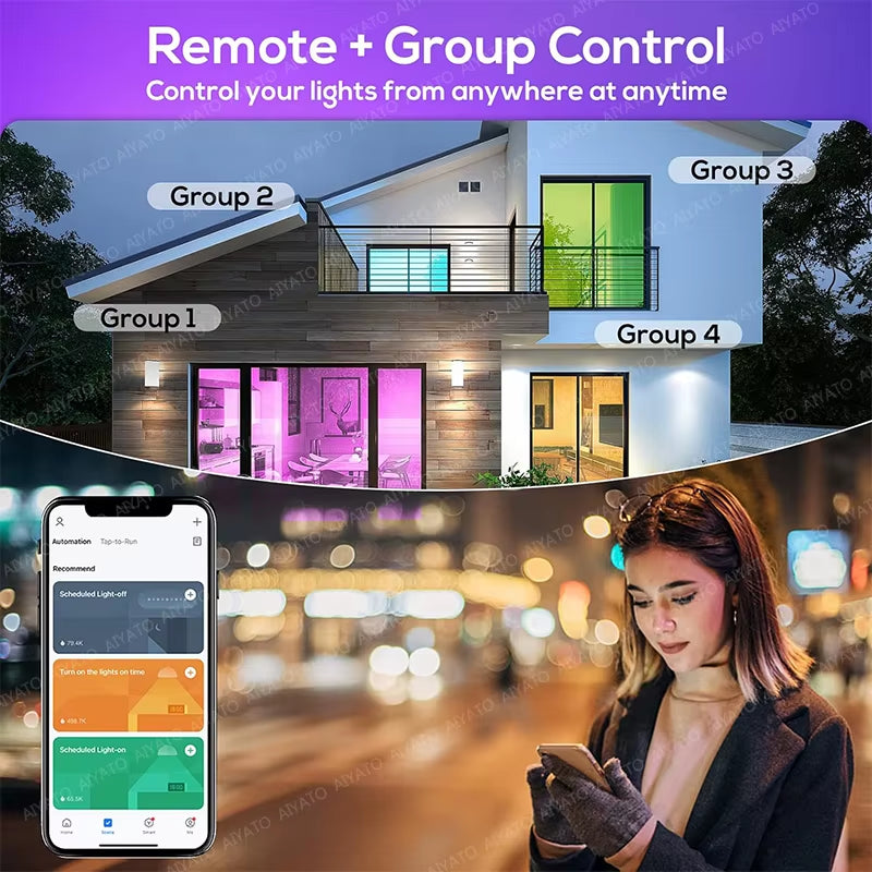 B22 Base UK TUYA Wifi Smart Bulb Bluetooth lamps Led RGB Smart Light 220V Alexa Google Assisatnt Voice Control Timing APP Group