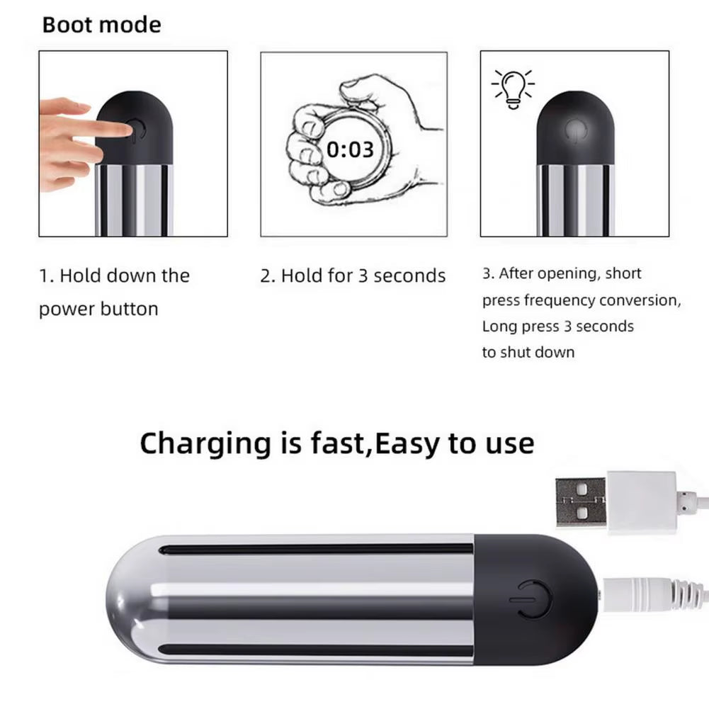 Rechargeable Vibrating Eye Massager 10 Modes Waterproof Compact Size Portable Silent Wireless Body Massage Device