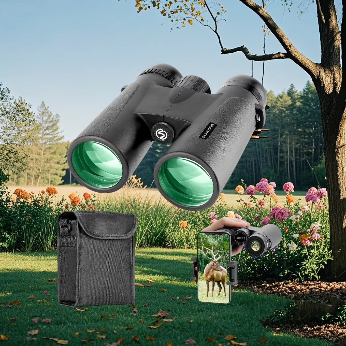 10×42High cost-performance binoculars for adults,BAK4,HD professional,for bird watching,travel,stargazing,hunting,concerts