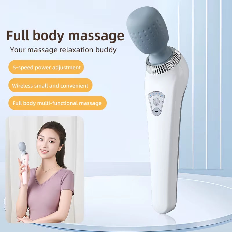 Handheld Massage Gun USB Rechargeable Portable Massager for Neck Back Legs Waist Full Body Muscle Pain Relief Tool