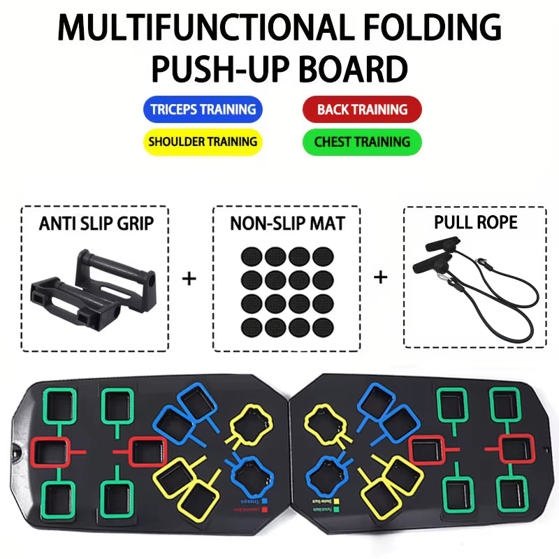 Multifunctional Folding Push Up Board Set Bracket Abdominal Muscle Training Equipment Portable Push Up Board Exercise Training