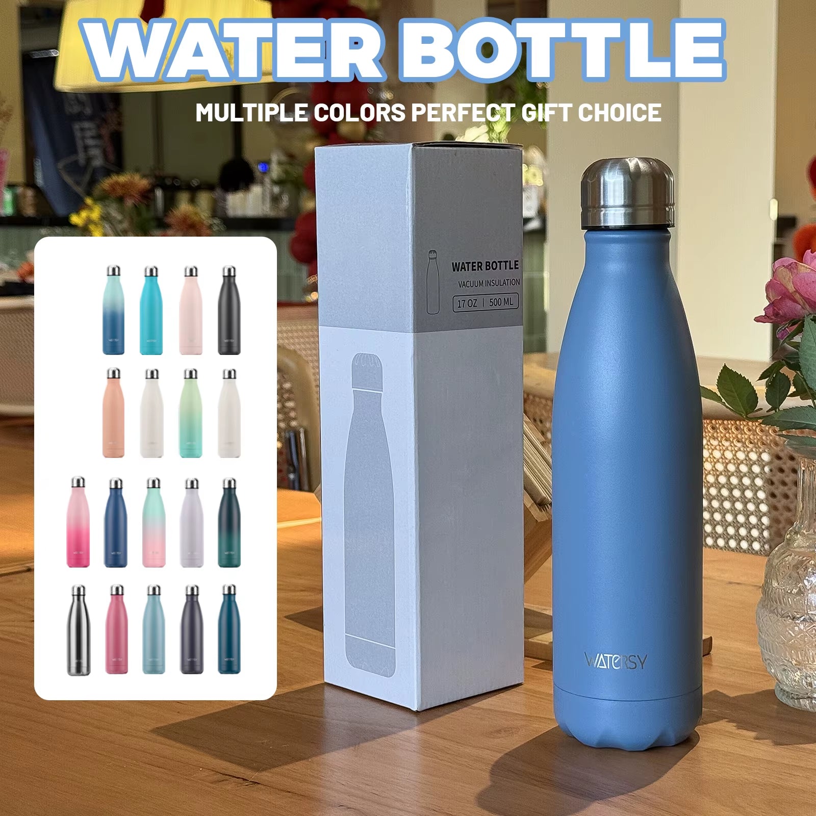 500ml Stainless Steel Vacuum Flask, Insulated Thermos Cup for Coffee & Water, Double Wall Thermal Bottle for Sports